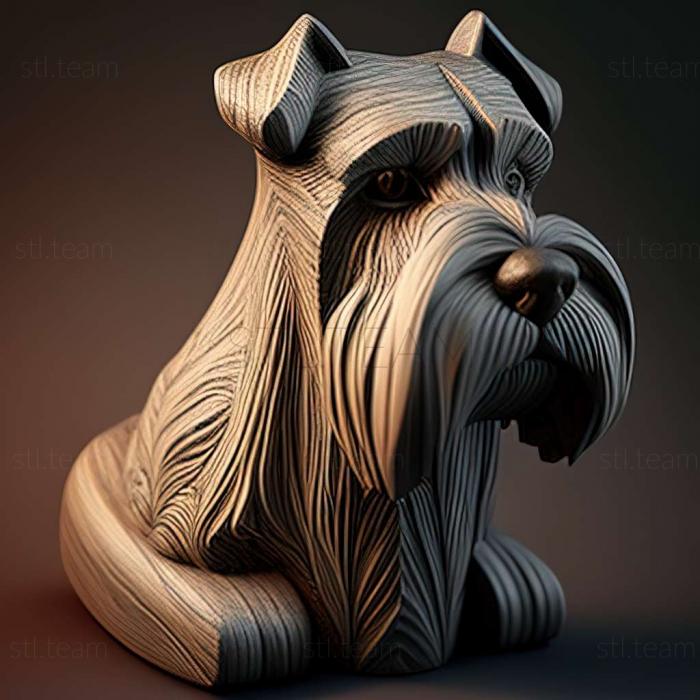 3D model Zwergschnauzer dog (STL)